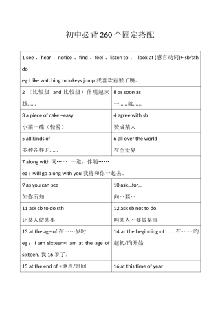 2025年初中英语必背固定搭配已排版