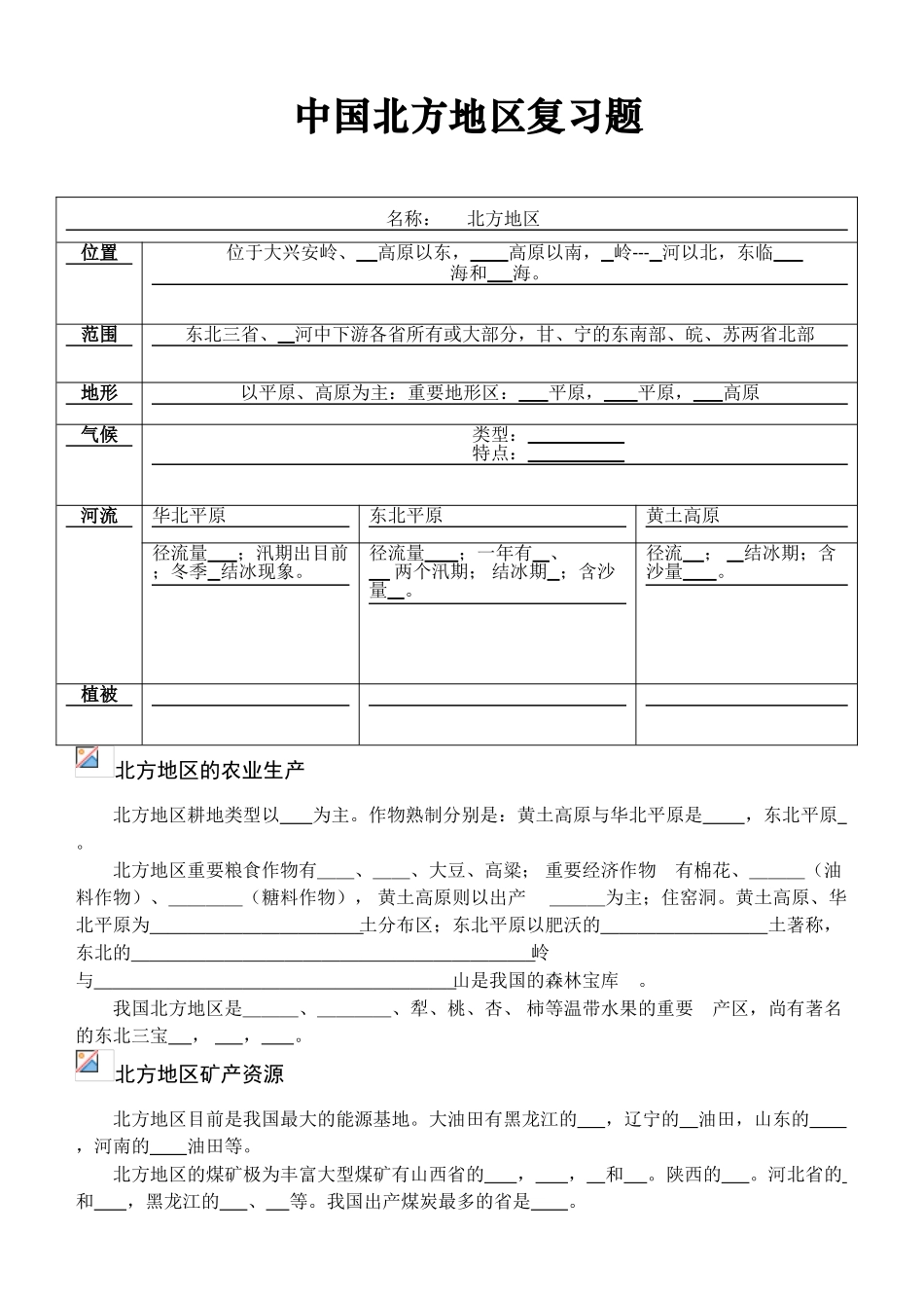 2025年中国区域地理知识点总结_第1页