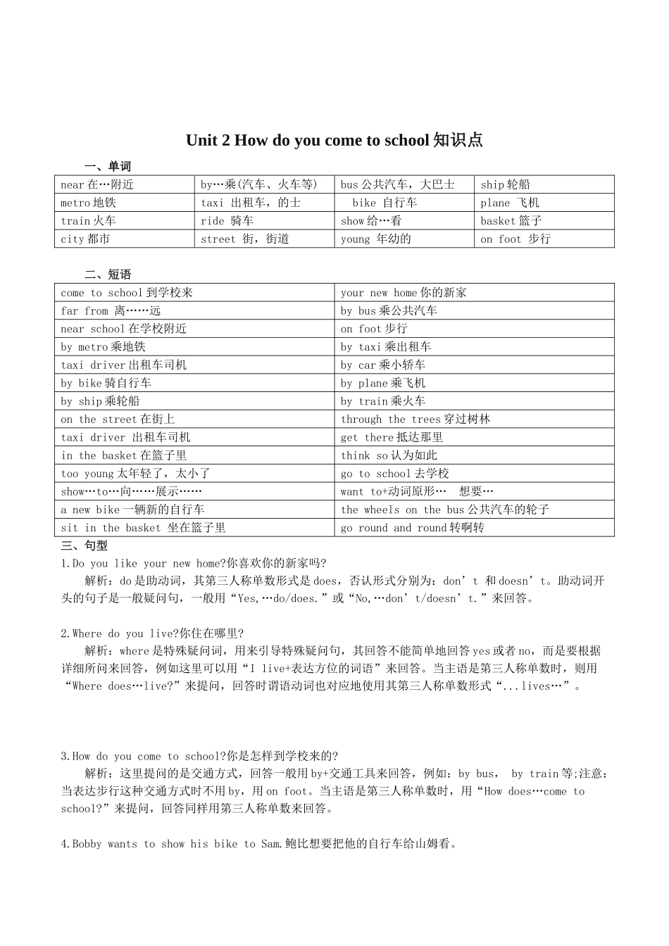 2025年新译林小学英语5B全册各单元知识点梳理unit1unit_第3页