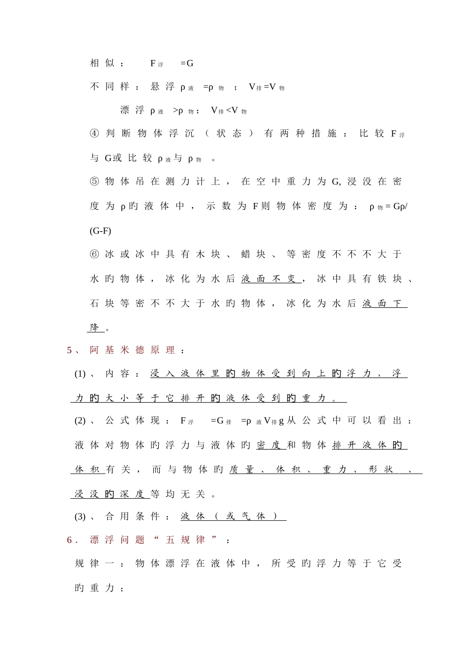 2025年初中物理浮力知识点总结及练习题_第2页