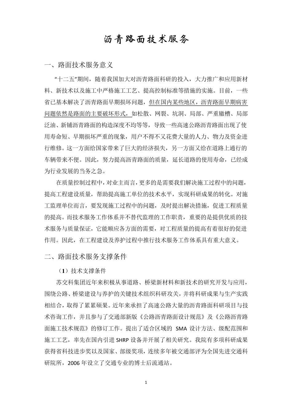 沥青路面技术服务_第1页