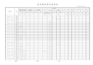 沥青路面损坏调查表