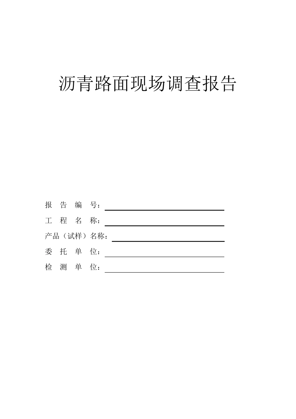 沥青路面现场调查报告_第1页