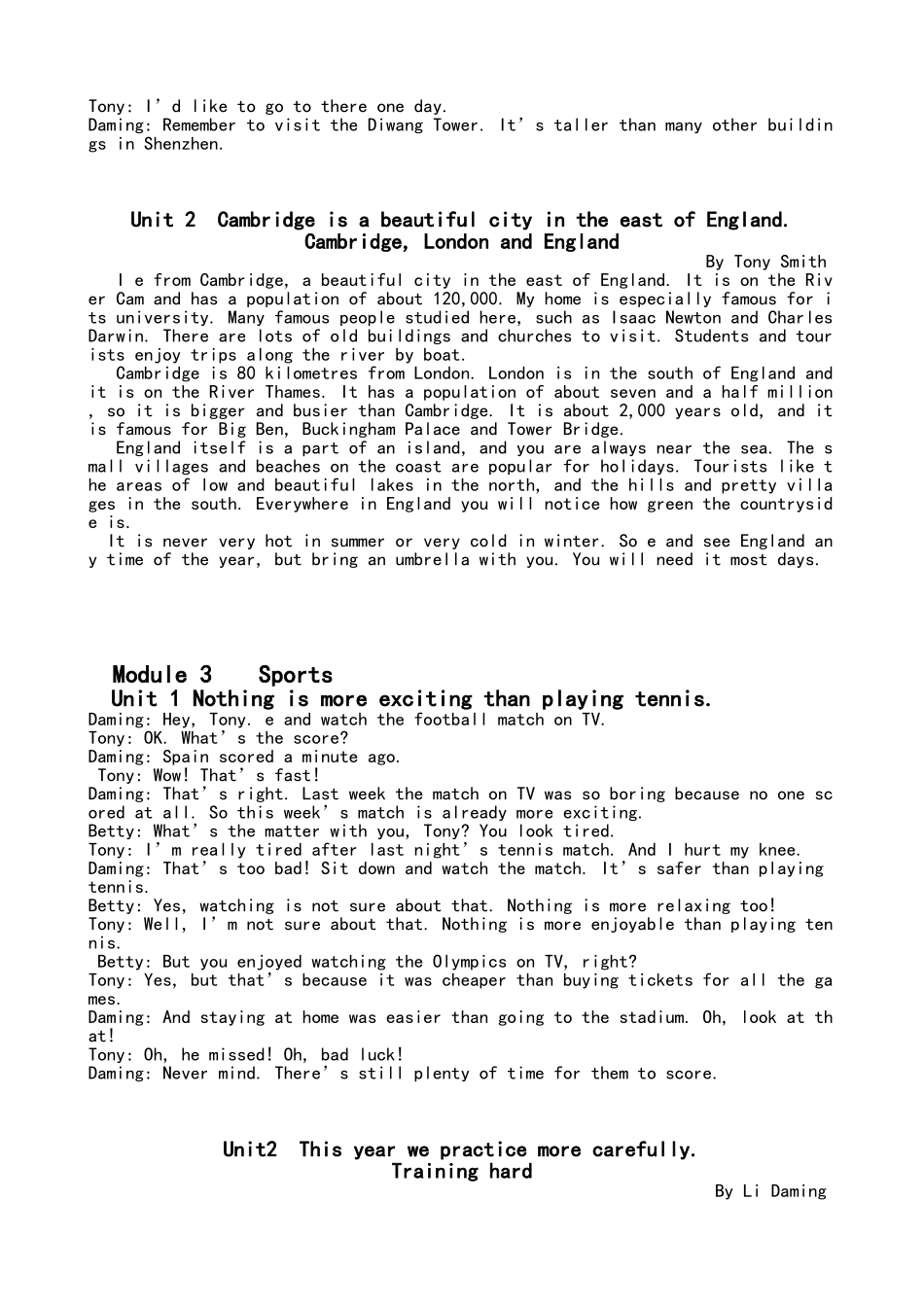 2025年外研版八年级上册英语课文全册_第2页