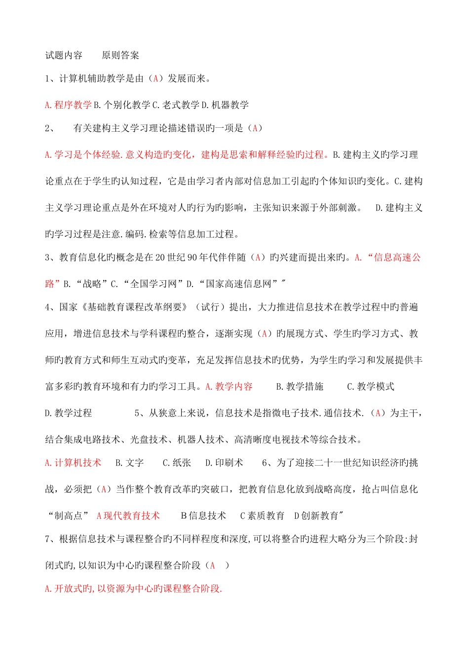 2025年信息技术与远程教育应用能力考试题库_第1页