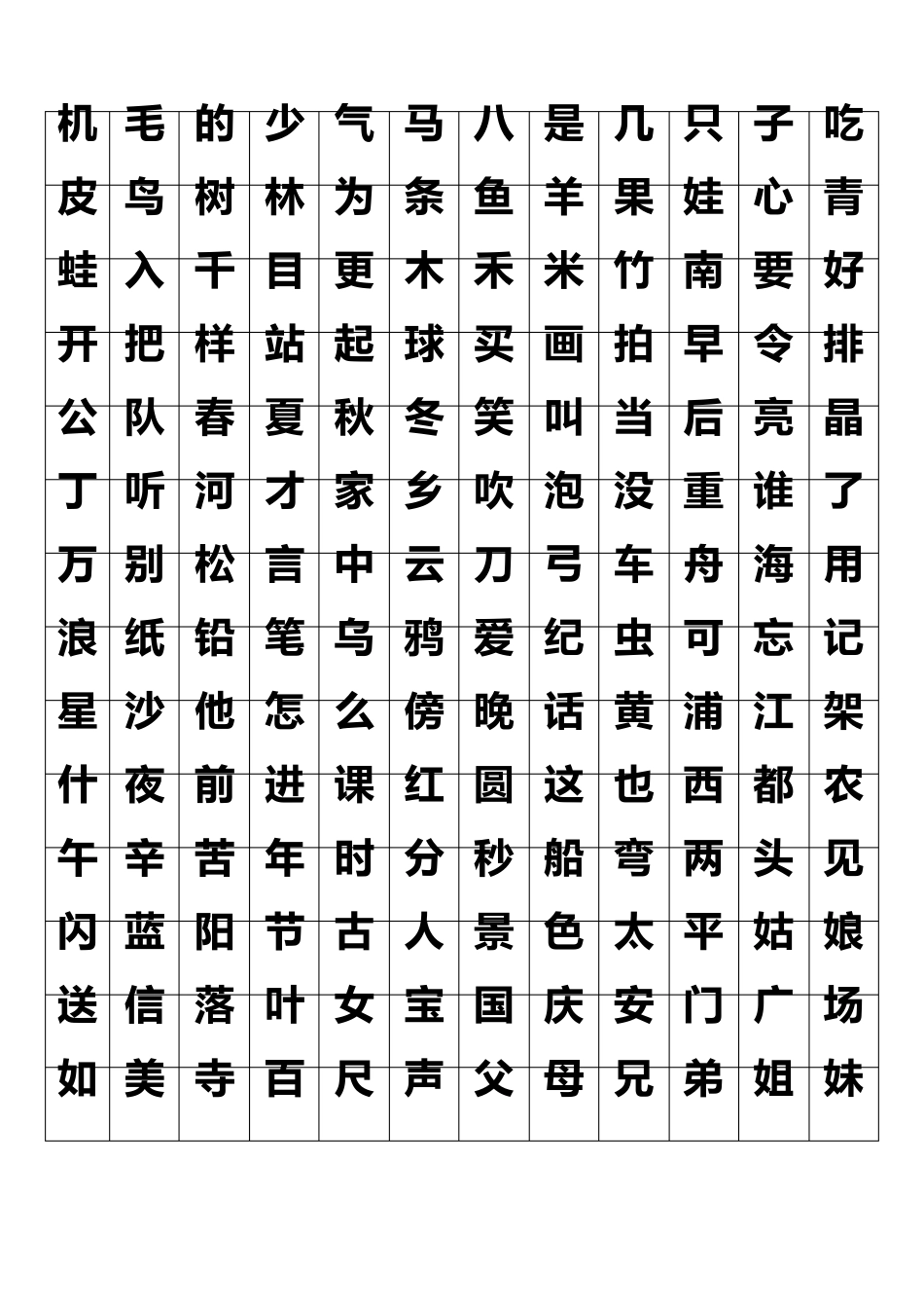 沪教版一年级上册语文字词总汇(生字表,扩词,古诗,同音字,反义词,笔画,易错字笔顺,形近字等)1_第3页