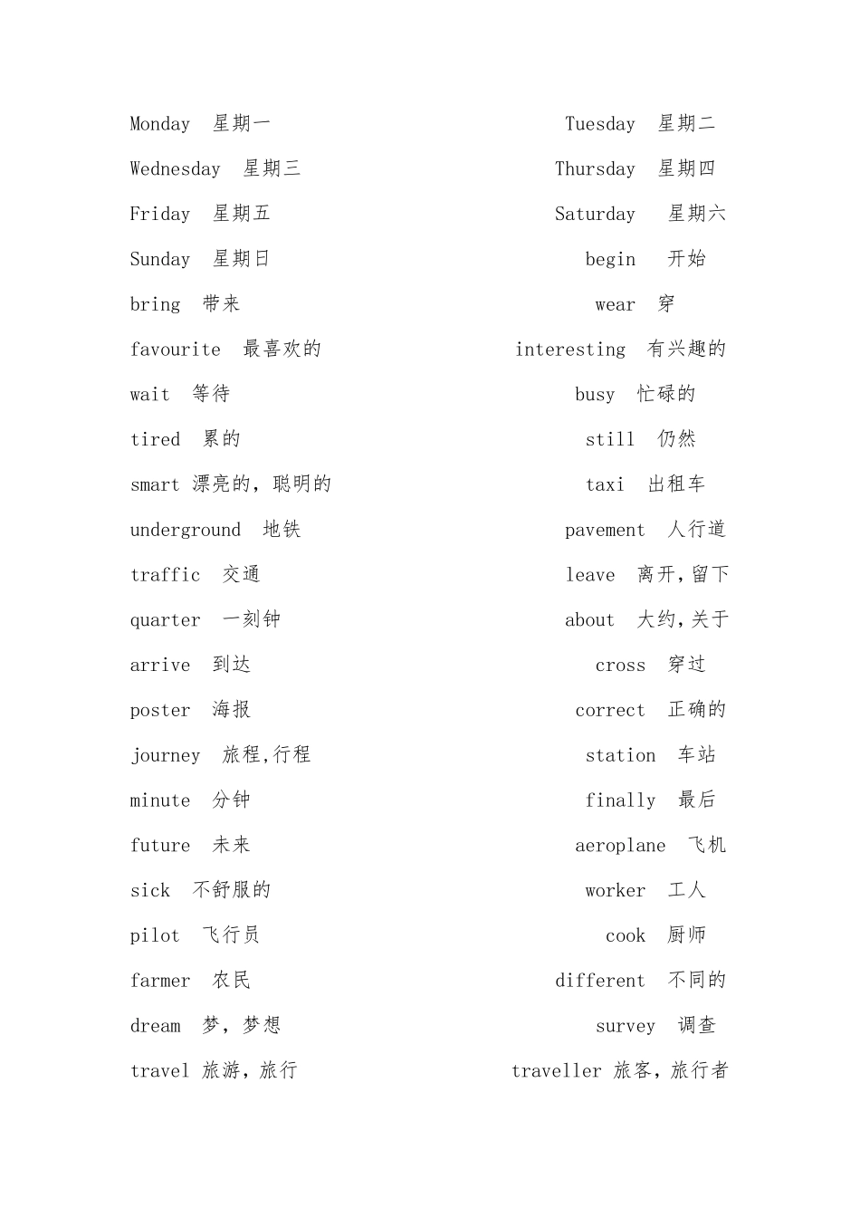 沪教版五年级上册英语重点单词和词组_第2页