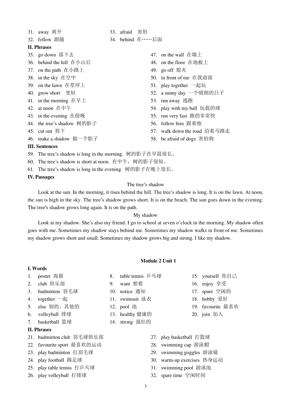 沪教版四年级下册英语重点词汇短语和句子超版_第3页