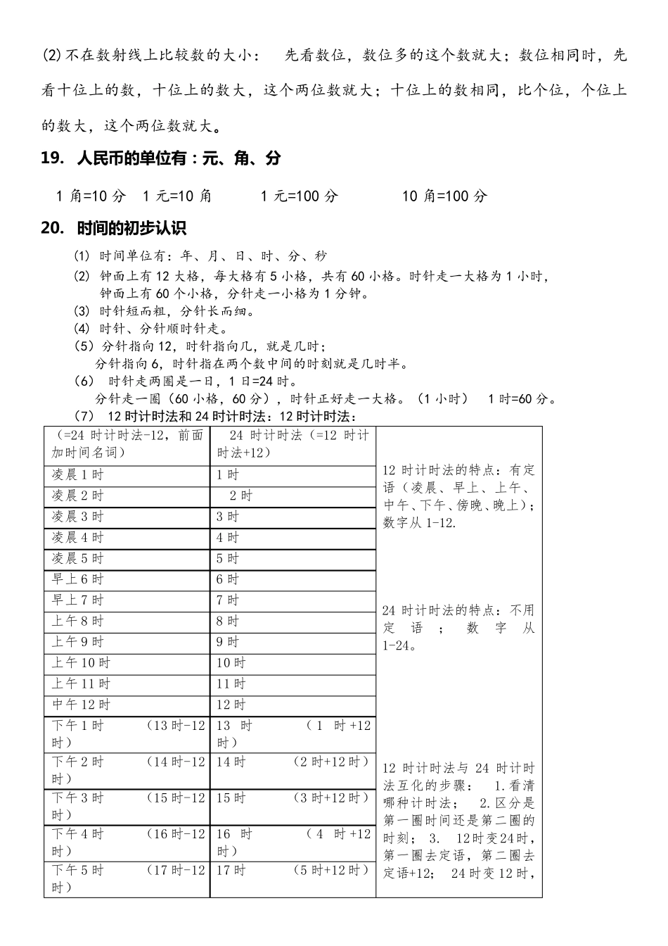 沪教版知识点归纳——一年级数学下册_第3页