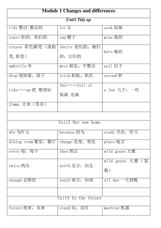 沪教版英语五年级下册单词表
