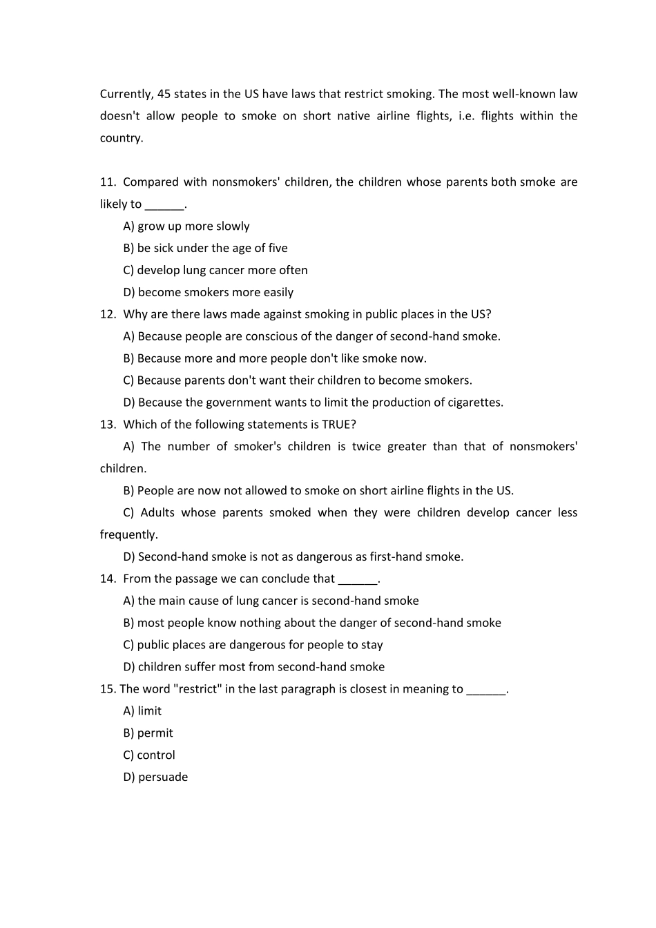 河北专接本2019年公共英语真题_第3页