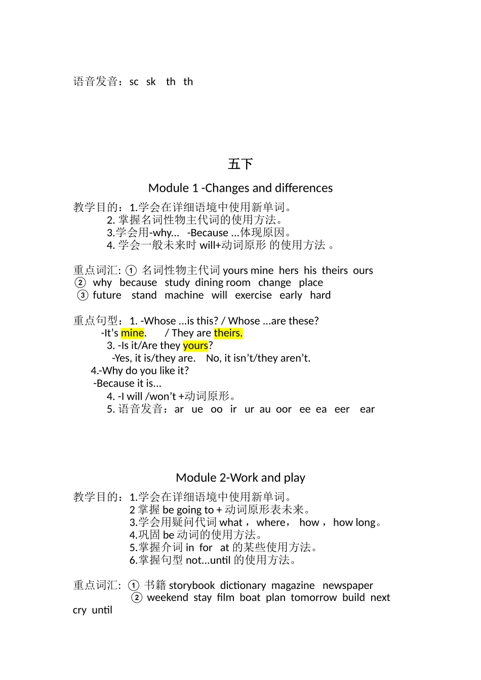 2025年沪教牛津版五年级知识点归纳_第3页
