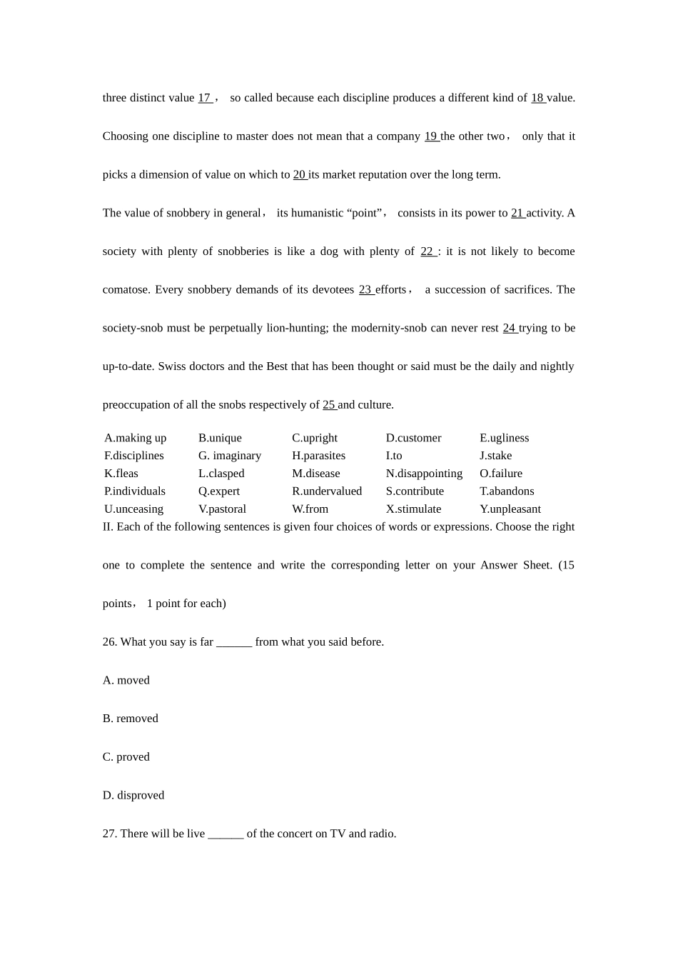 2025年全国1月高等教育自学考试高级英语试题_第2页