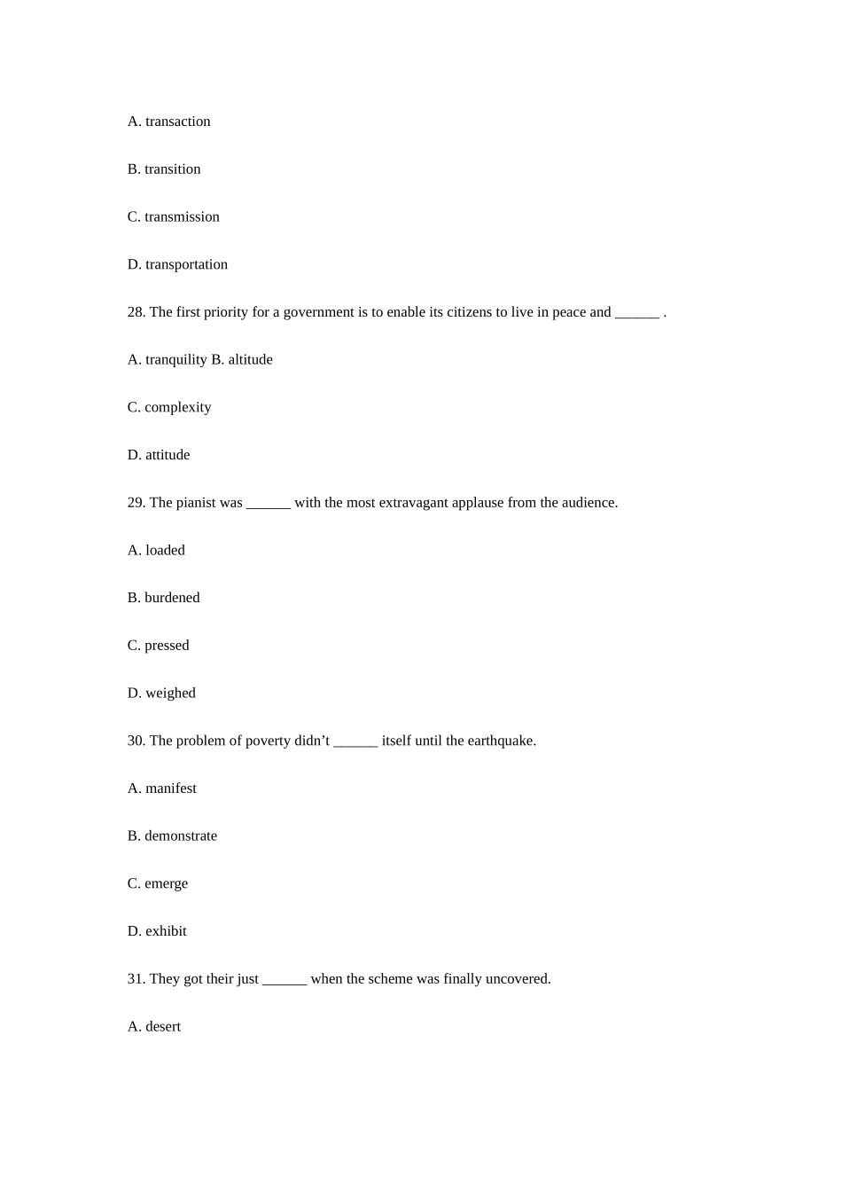 2025年全国1月高等教育自学考试高级英语试题_第3页