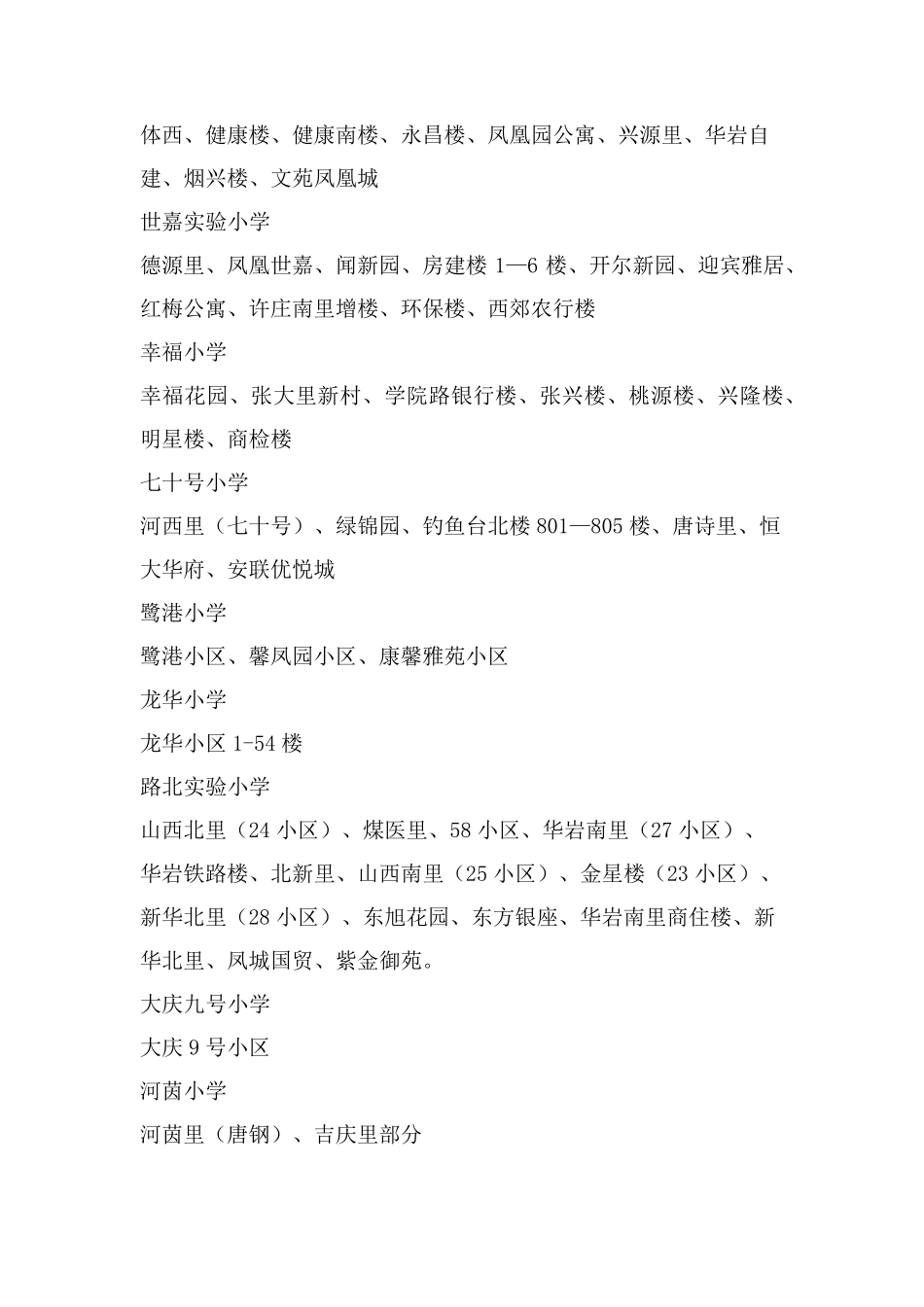 河北唐山中小学学区小区划片明细2018.12.12更新_第2页