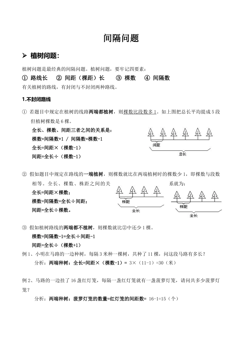 2025年奥数知识点间隔问题_第1页