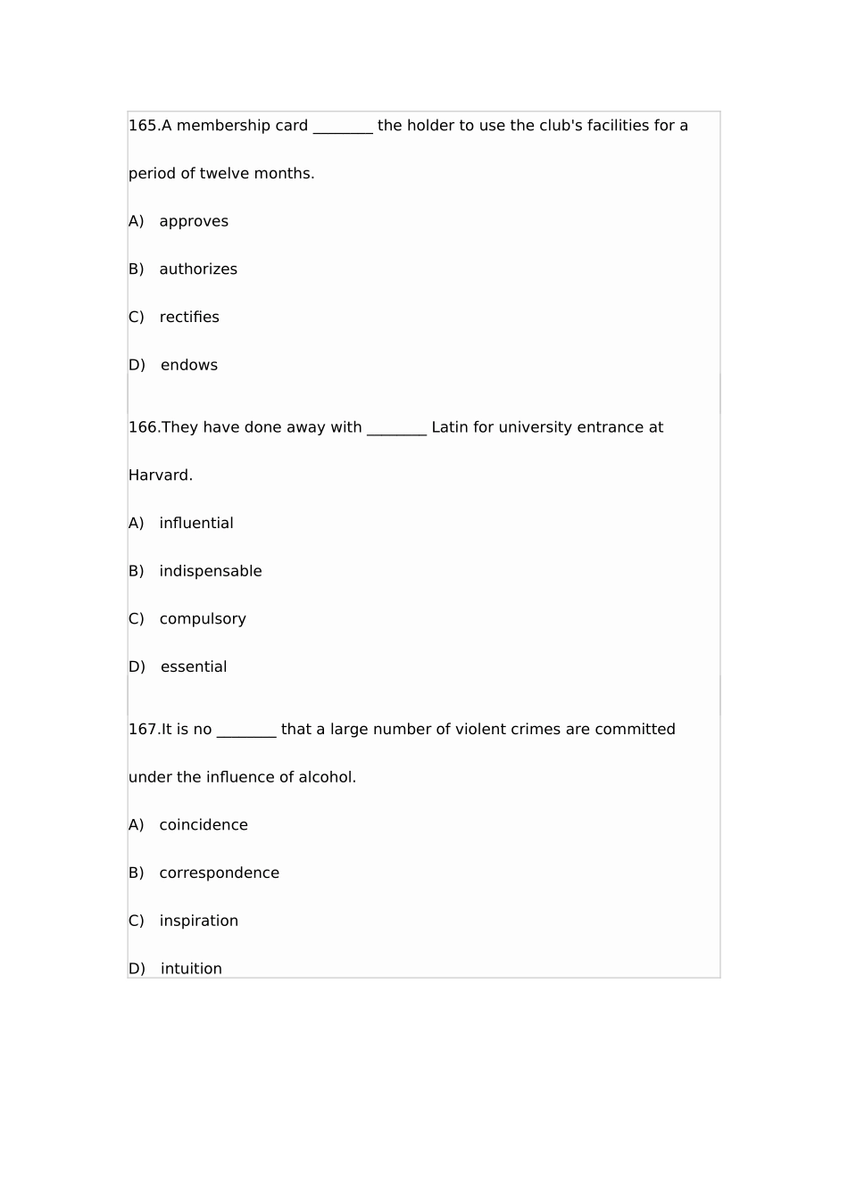 2025年大学英语六级词汇真题练习题七_第2页