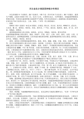 河北省各县市蔬菜分布介绍.