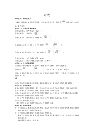 2025年分式知识点总结