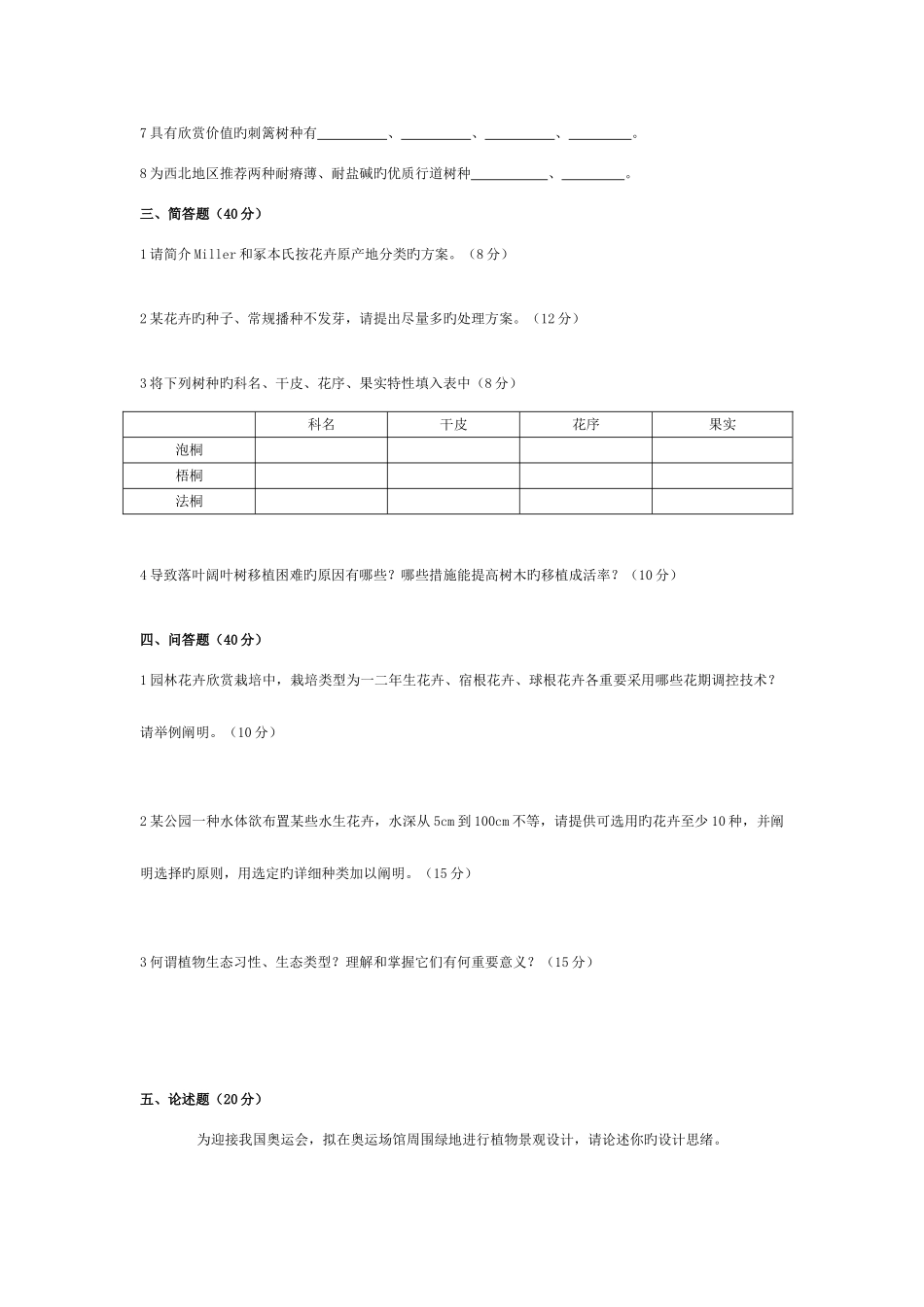 2025年北京林业大学园林植物与观赏园艺真题_第2页
