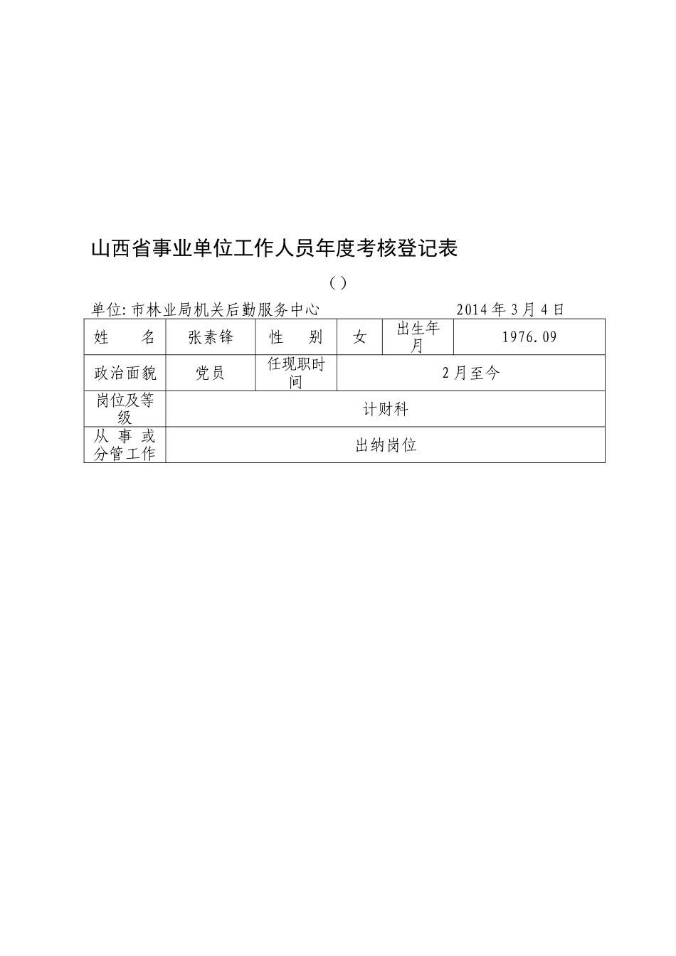 2025年事业人员考核表空表_第1页