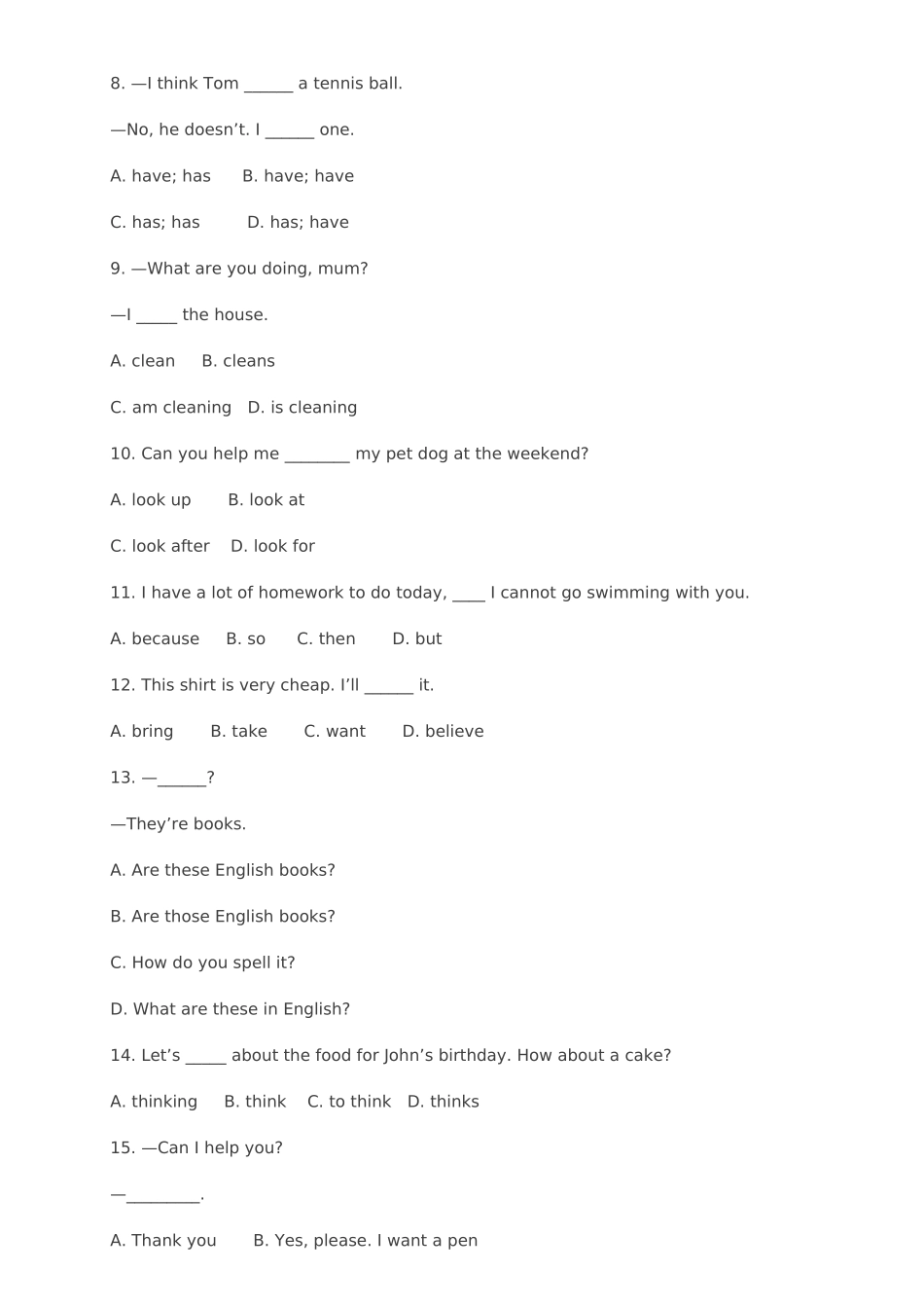 2025年初一英语期末真题试卷附答案_第2页