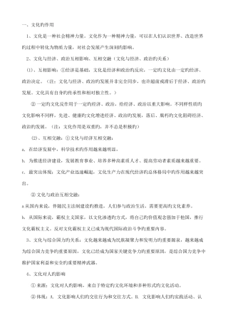 2025年必背文化生活知识点