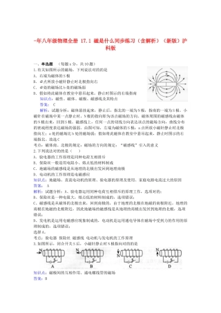 2025年八年级物理全册17.1磁是什么同步练习含解析沪科版