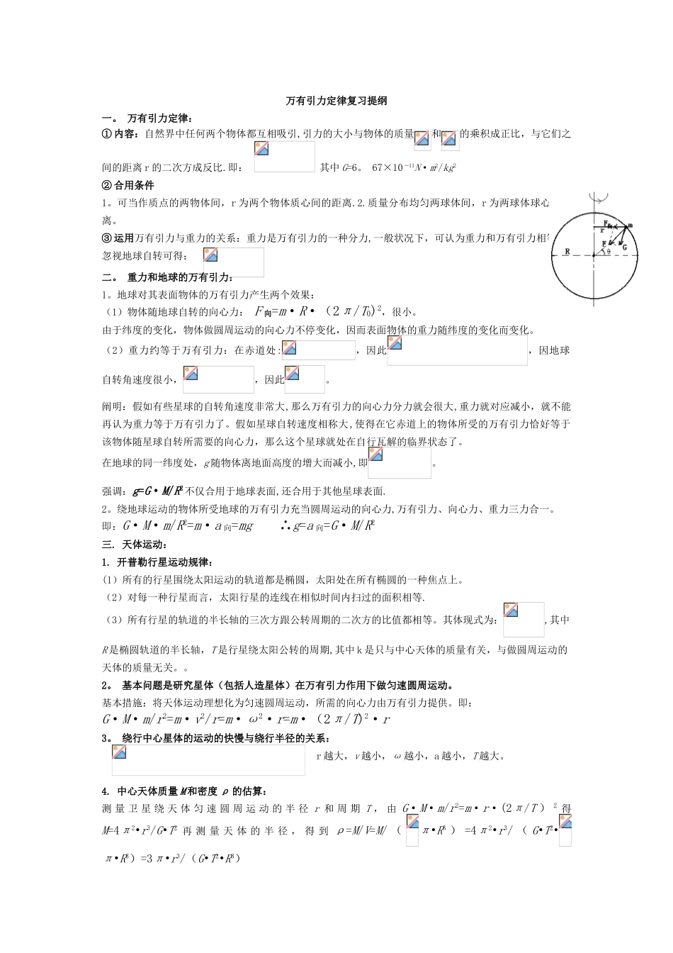 2025年万有引力与航天知识点总结_第1页