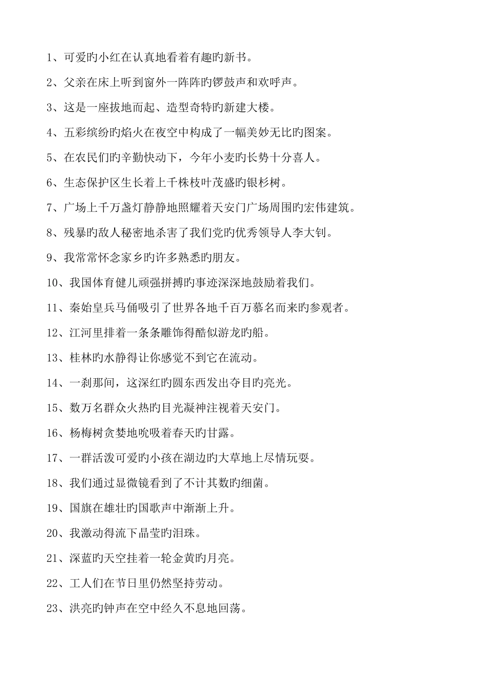 2025年六年级小升初缩句专项练习200道_第1页