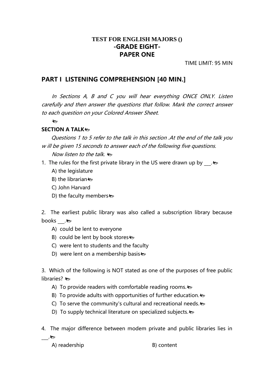 2025年专八真题及答案详解_第1页