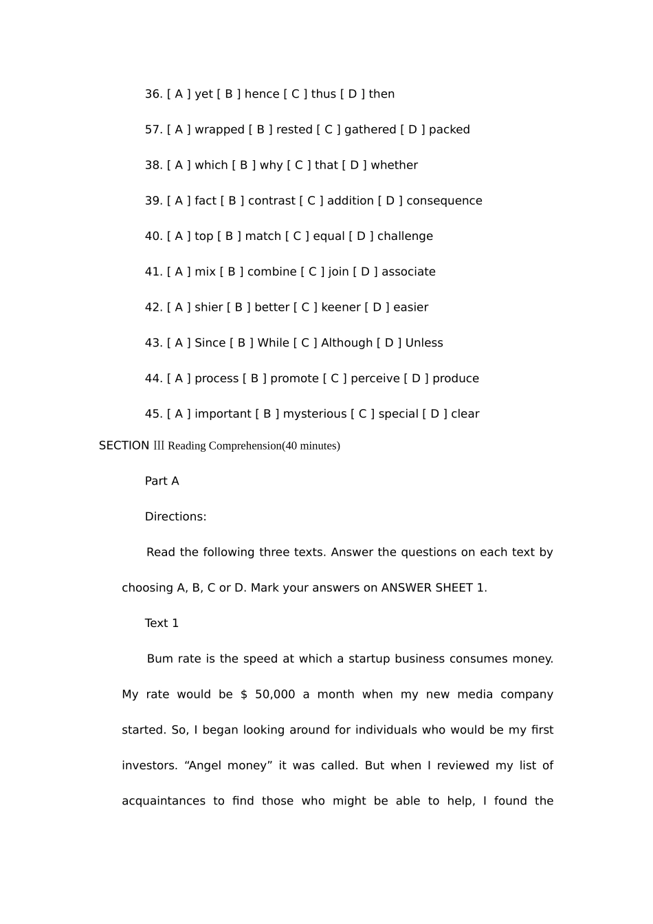 2025年全国英语等级考试三级笔试真题及答案_第3页