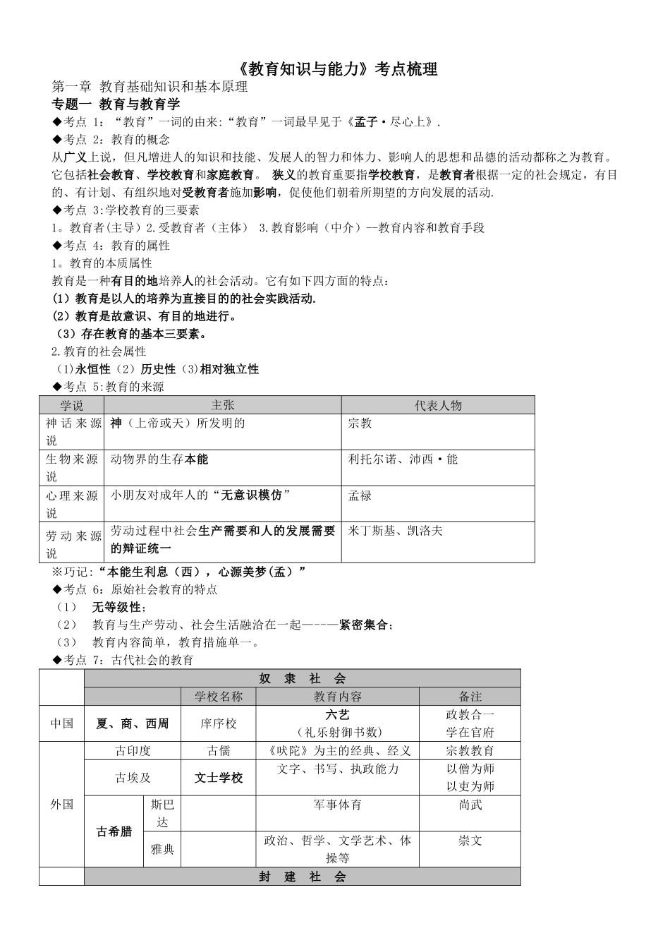 2025年教师招聘考试—教育学心理学知识点整理_第1页