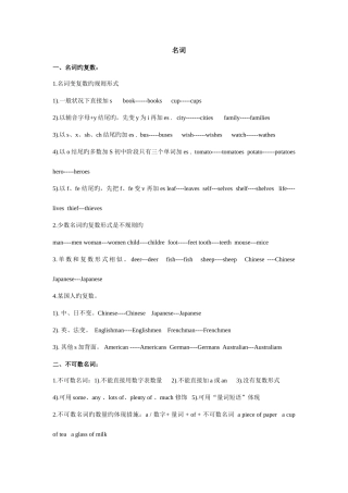 2025年名词冠词代词知识点