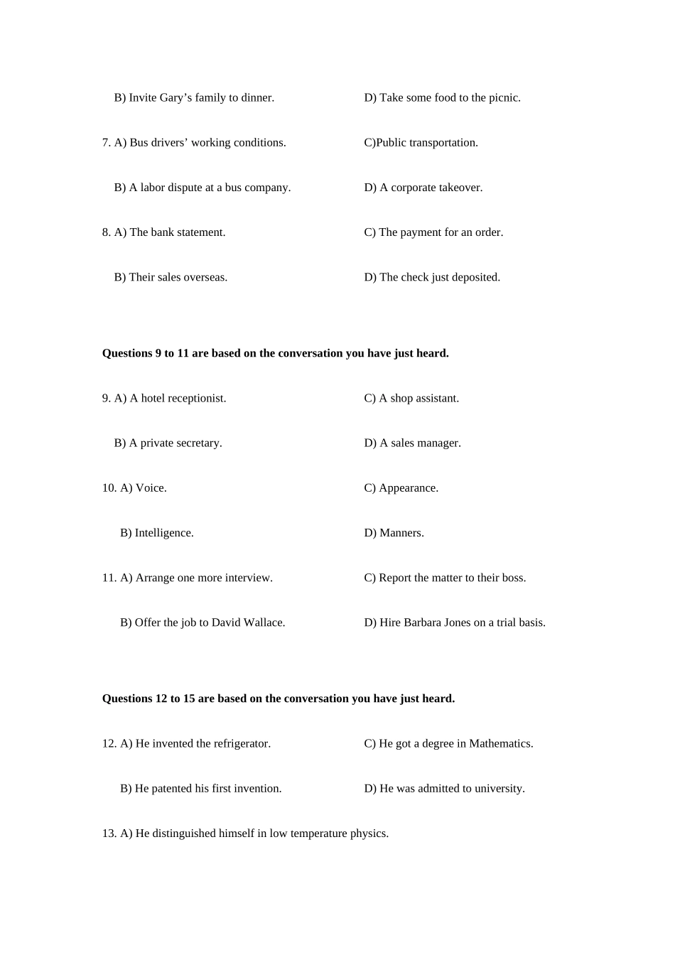 2025年六级真题及答案共三套_第3页