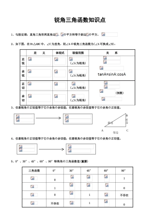 2025年初中三角函数知识点题型总结课后练习