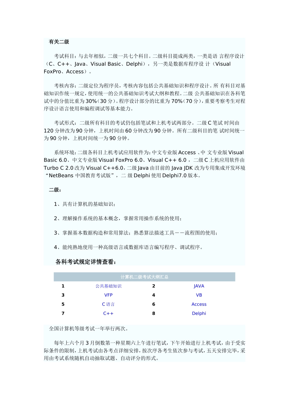 2025年全国计算机二级考试报考指南汇总_第3页
