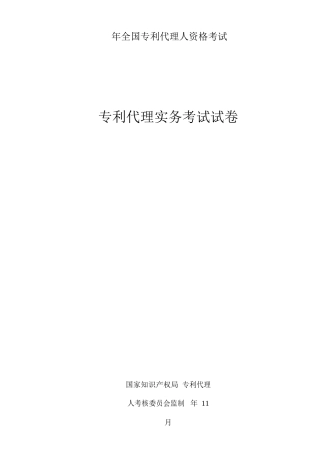 2025年专利代理人资格考试实务答案