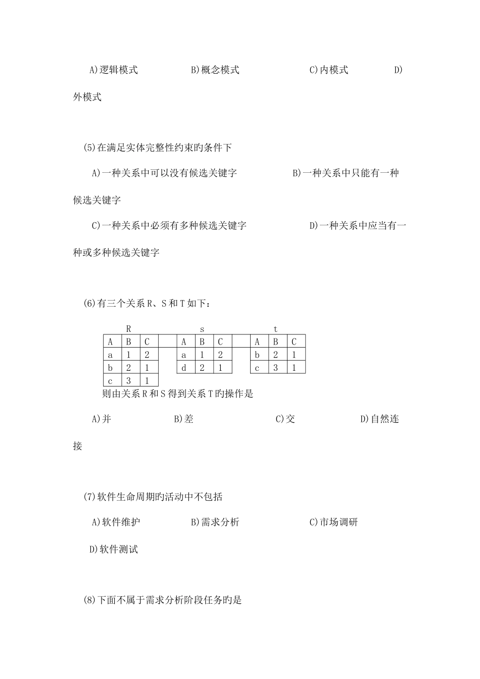 2025年全国计算机等级考试二级笔试试卷与答案_第2页