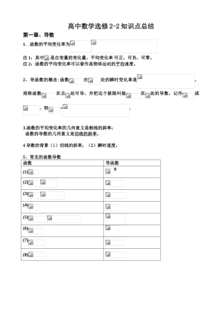 2025年高中数学选修22知识点总结最全版