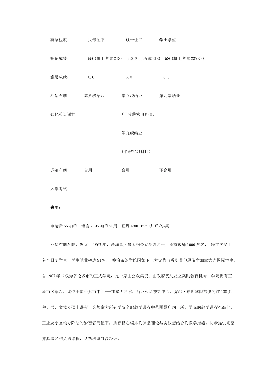 2025年加拿大乔治布朗学院入学考试_第3页
