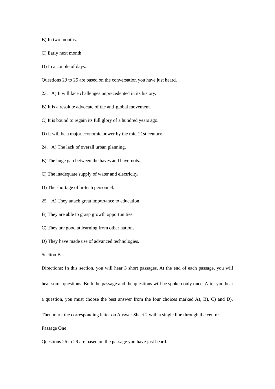 2025年六级听力试题及答案含原文_第3页