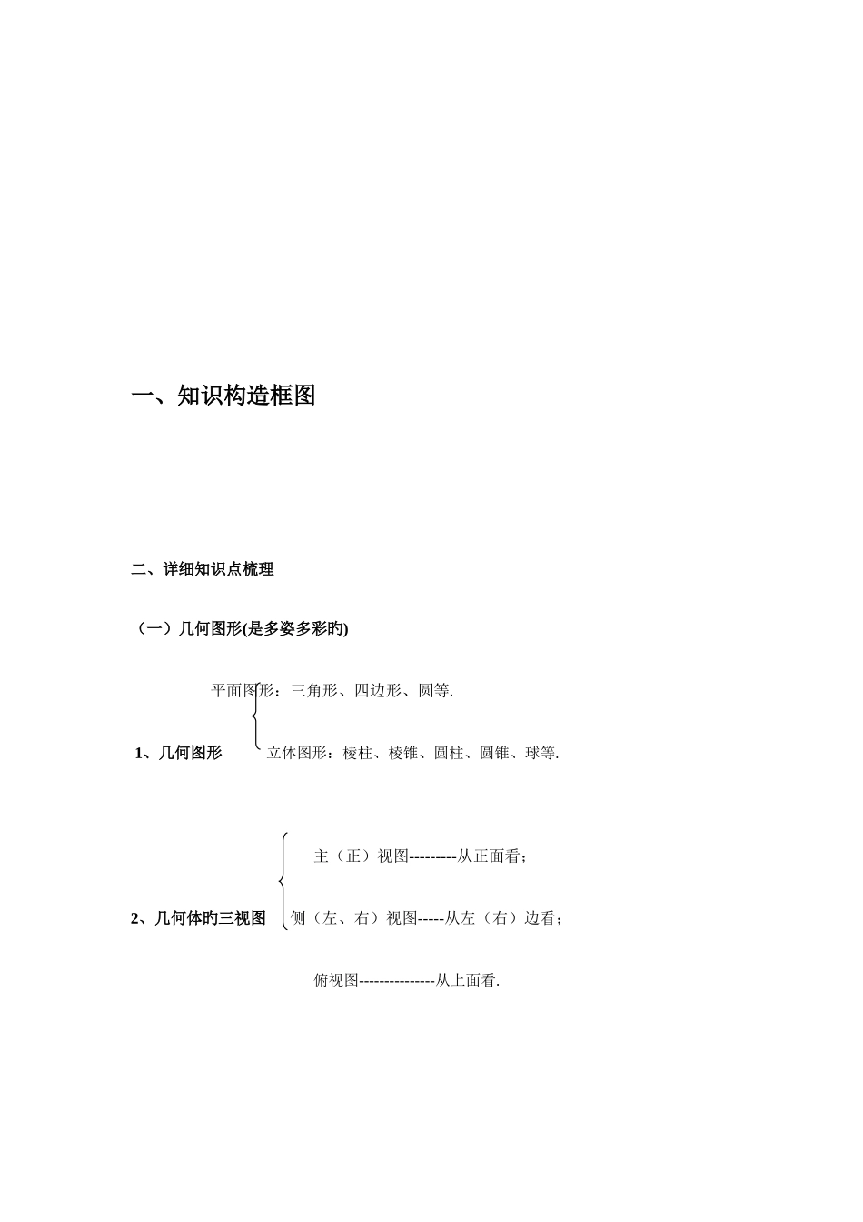 2025年初一数学几何图形初步知识点汇总_第2页