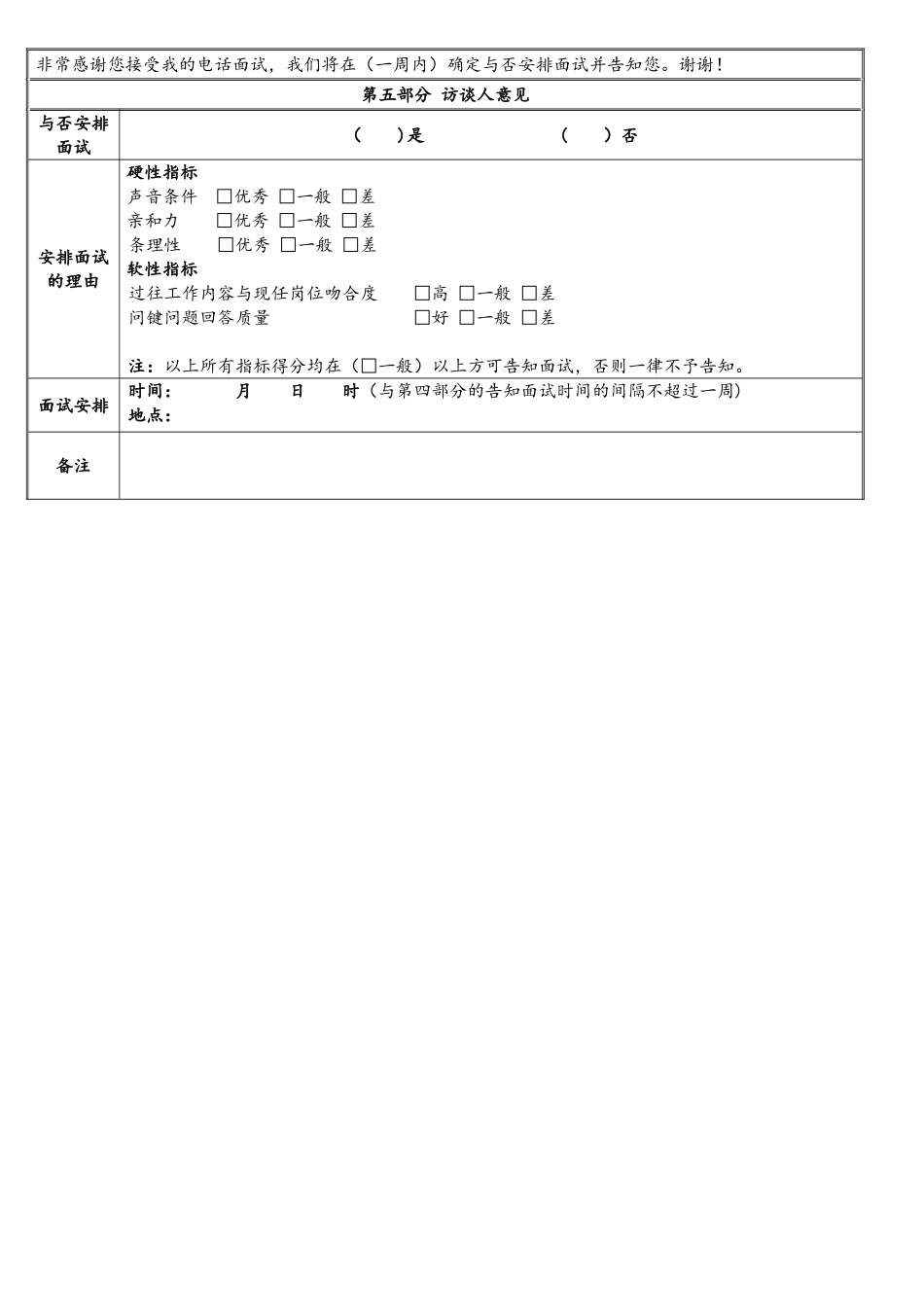 2025年HR电话面试记录表_第2页