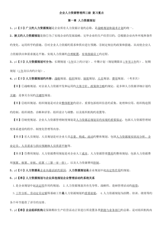 2025年人力资源三级考试知识点