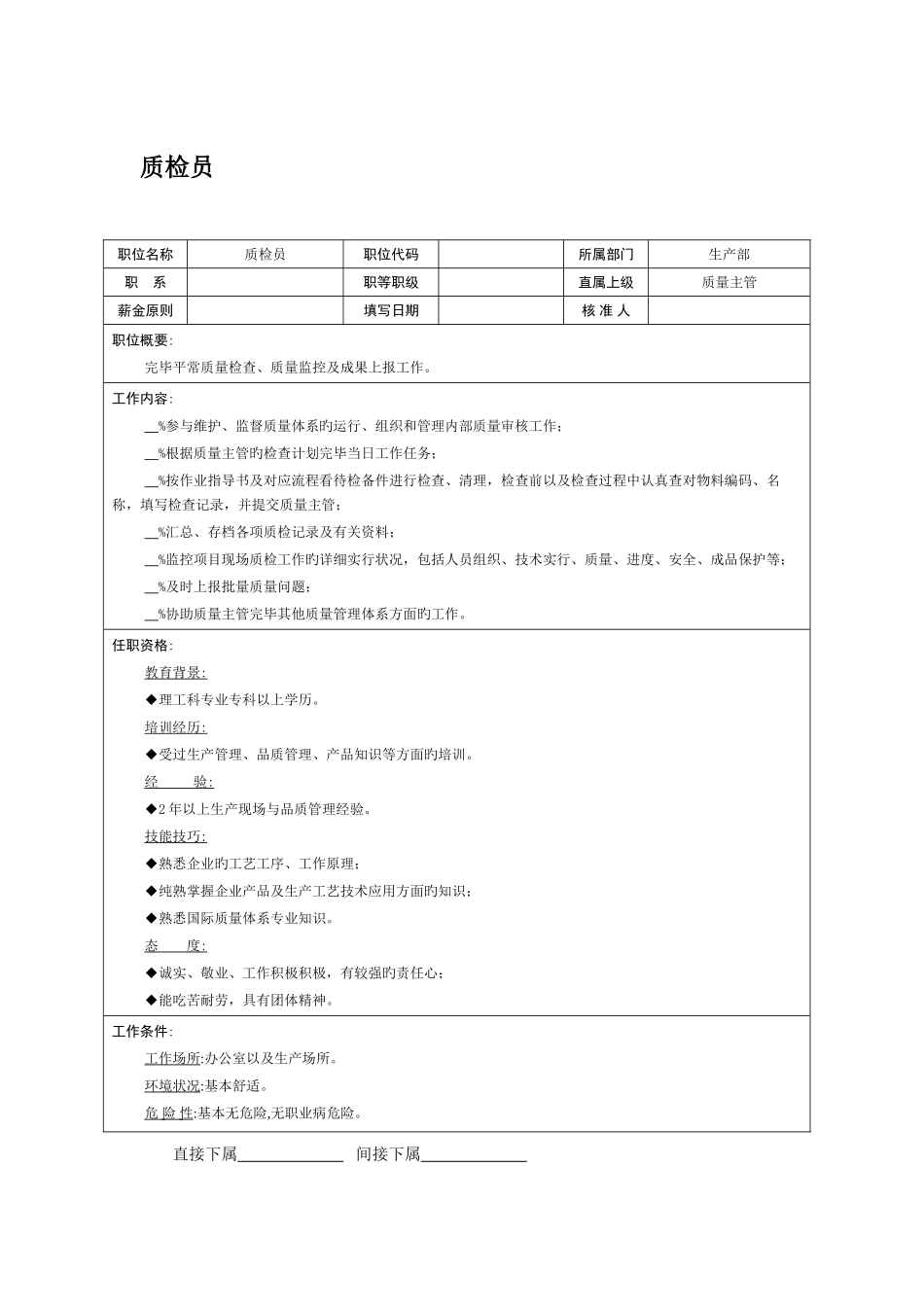 2025年公司质检员的岗位职责_第1页
