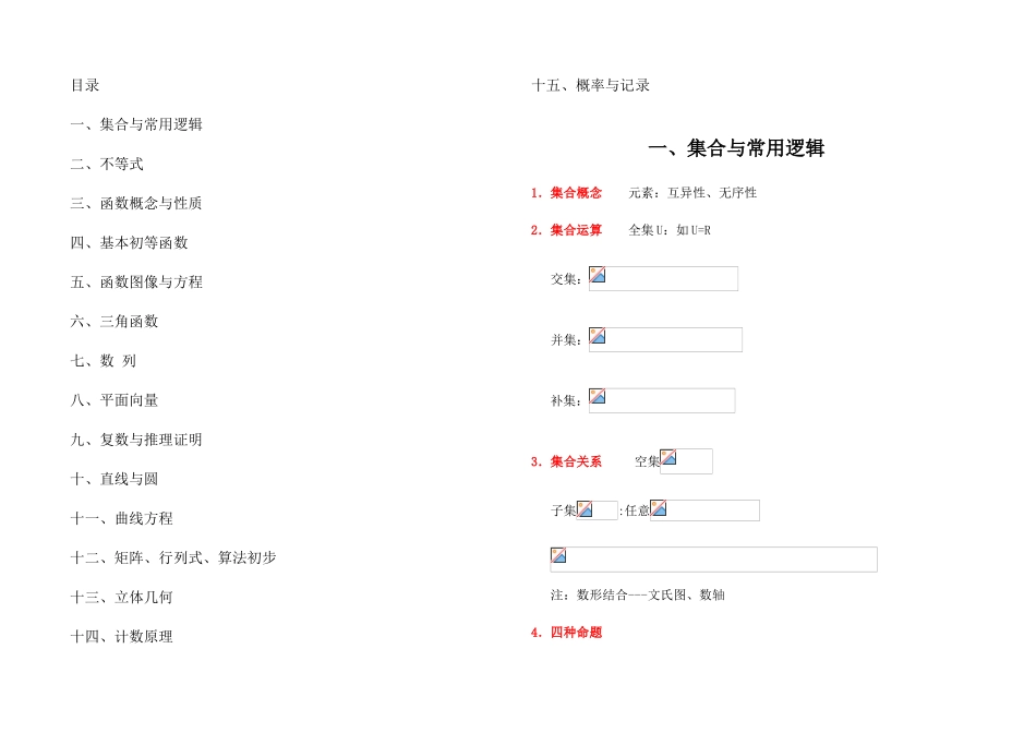 2025年上海教材高中数学知识点总结最全_第1页
