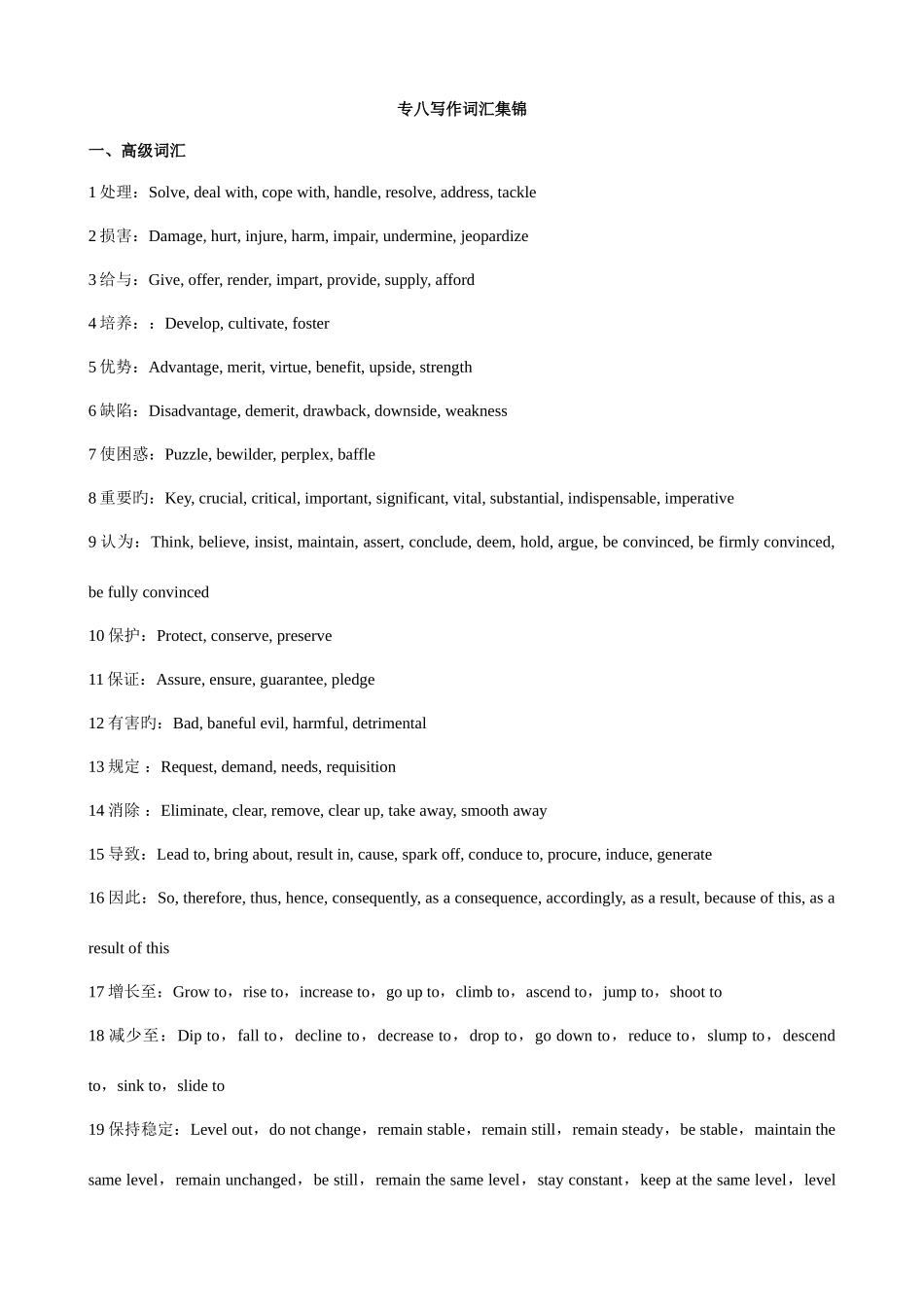 2025年专八写作词汇集锦_第1页