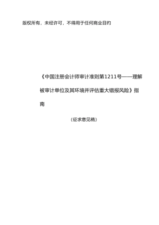 2025年中国注册会计师审计准则培训资料