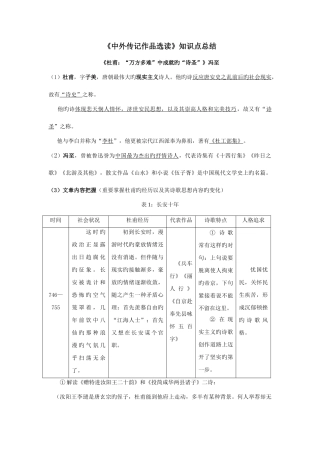 2025年中外传记作品选读知识点总结